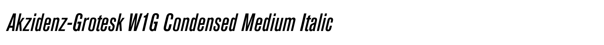 Akzidenz-Grotesk W1G Condensed Medium Italic image