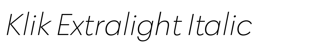 Klik Extralight Italic