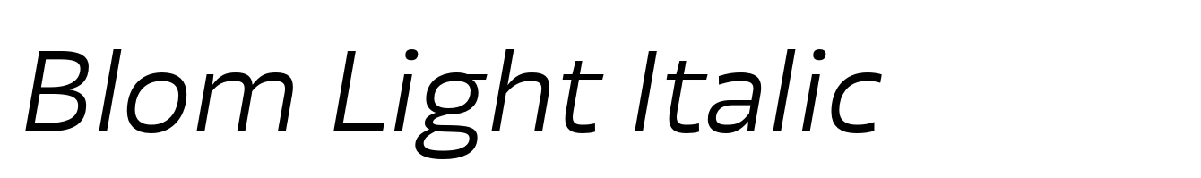 Blom Light Italic