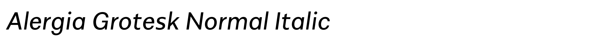 Alergia Grotesk Normal Italic image