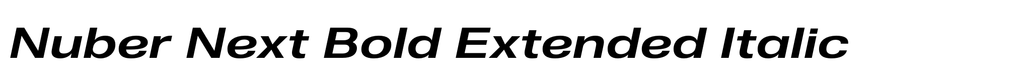 Nuber Next Bold Extended Italic image