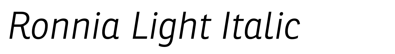 Ronnia Light Italic