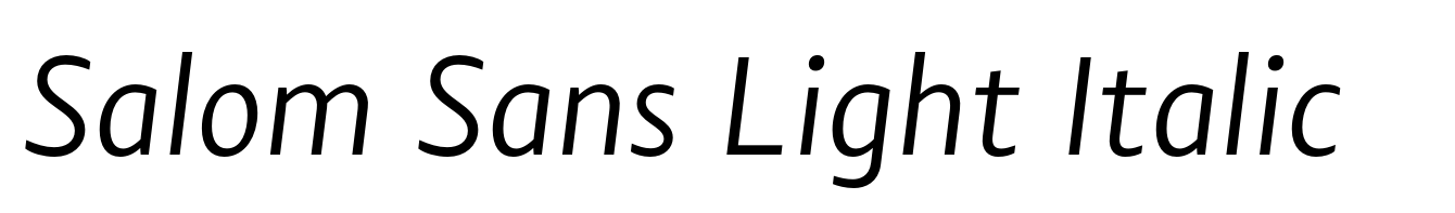Salom Sans Light Italic