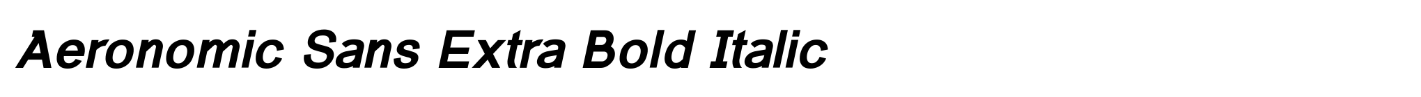 Aeronomic Sans Extra Bold Italic image
