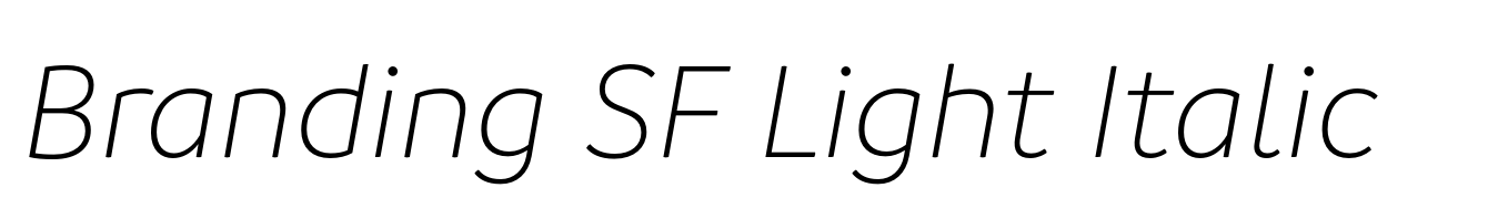 Branding SF Light Italic