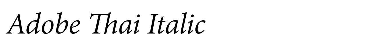 Adobe Thai Italic