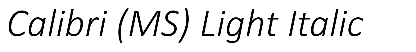 Calibri (MS) Light Italic