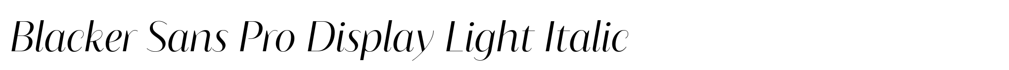 Blacker Sans Pro Display Light Italic image