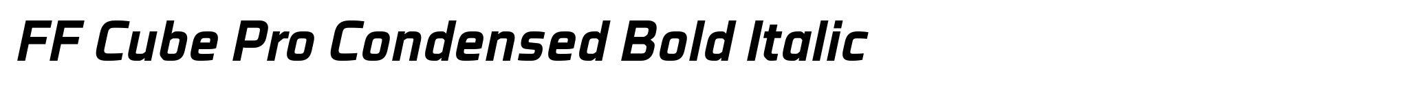 FF Cube Pro Condensed Bold Italic image