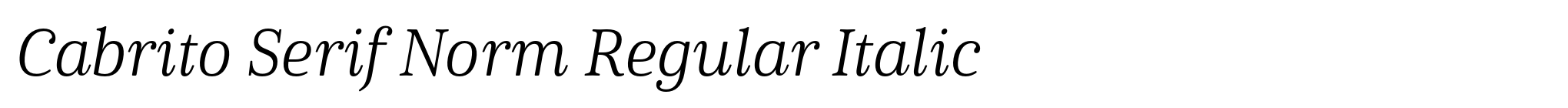 Cabrito Serif Norm Regular Italic image