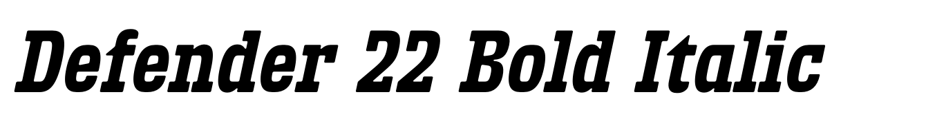 Defender 22 Bold Italic