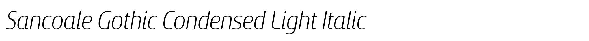 Sancoale Gothic Condensed Light Italic image