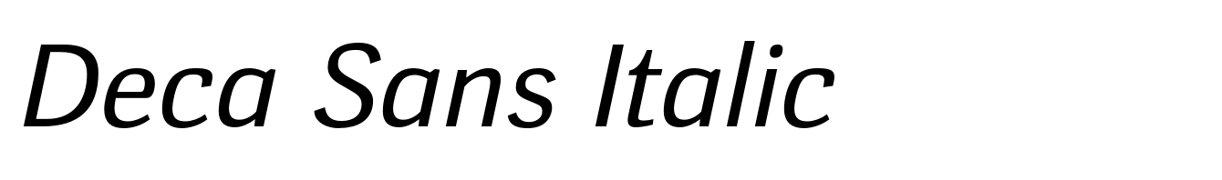 Deca Sans Italic