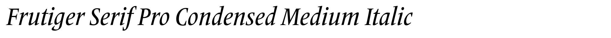 Frutiger Serif Pro Condensed Medium Italic image