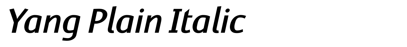 Yang Plain Italic