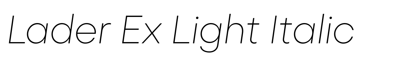 Lader Ex Light Italic