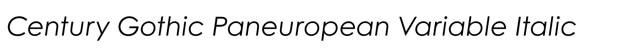 Century Gothic Paneuropean Variable Italic image