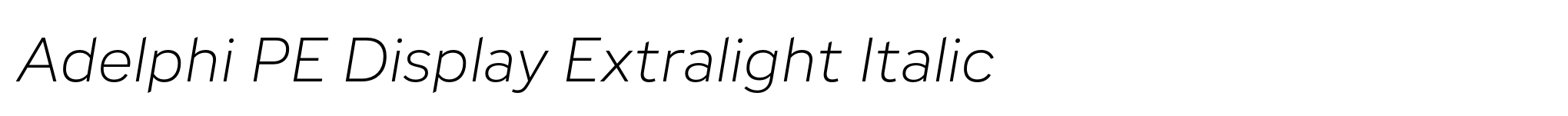 Adelphi PE Display Extralight Italic image