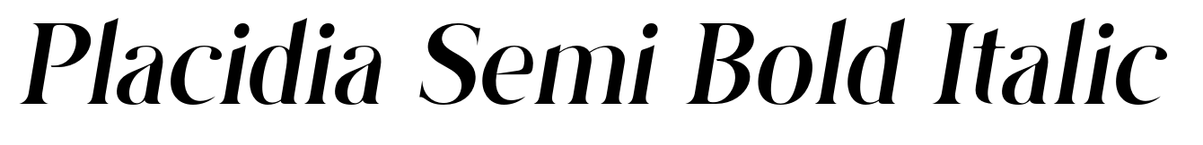 Placidia Semi Bold Italic