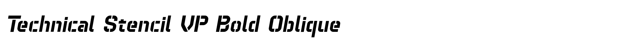 Technical Stencil VP Bold Oblique image