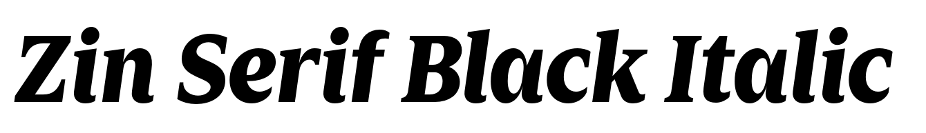 Zin Serif Black Italic