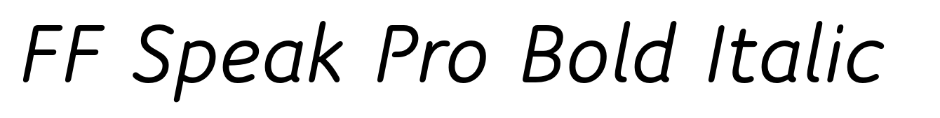 FF Speak Pro Bold Italic