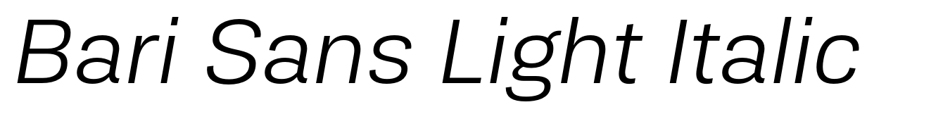 Bari Sans Light Italic