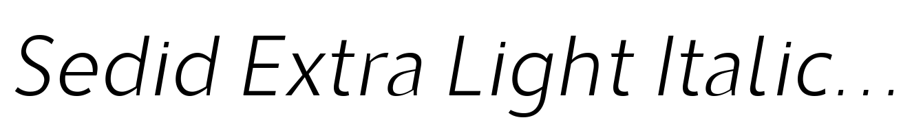 Sedid Extra Light Italic Narrow