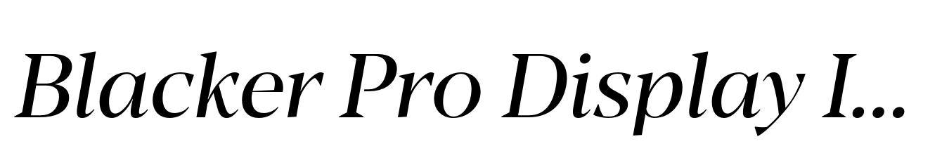 Blacker Pro Display Italic