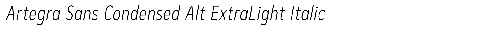 Artegra Sans Condensed Alt ExtraLight Italic image