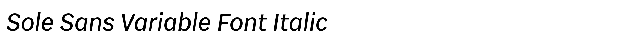 Sole Sans Variable Font Italic image