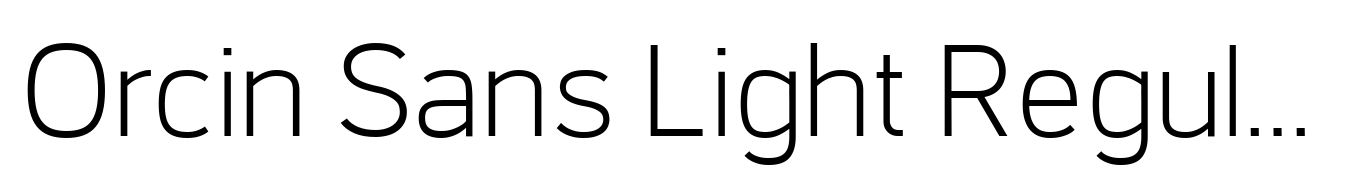 Orcin Sans Light Regular