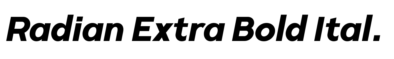 Radian Extra Bold Italic