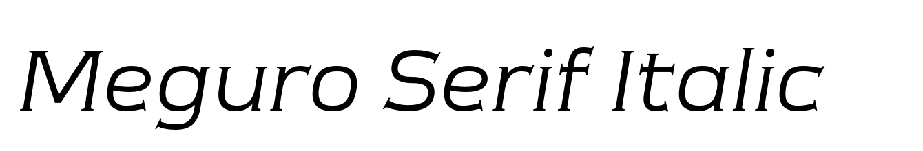 Meguro Serif Italic