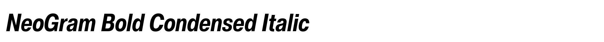 NeoGram Bold Condensed Italic image