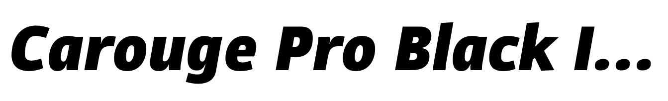 Carouge Pro Black Italic