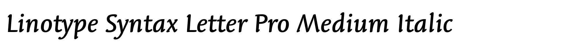 Linotype Syntax Letter Pro Medium Italic image