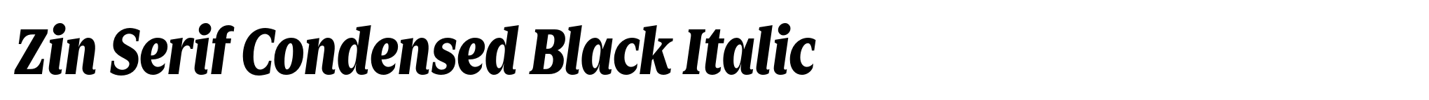 Zin Serif Condensed Black Italic image