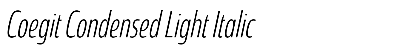 Coegit Condensed Light Italic