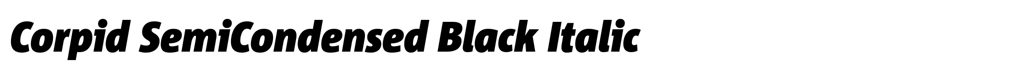 Corpid SemiCondensed Black Italic image