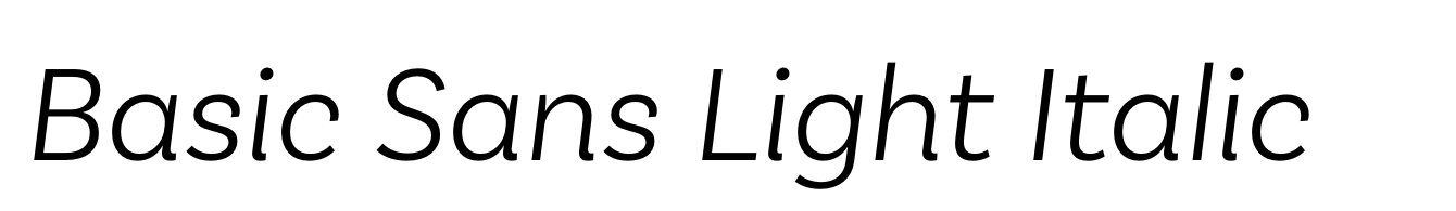Basic Sans Light Italic