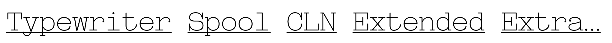 Typewriter Spool CLN Extended Extra Light Italic image