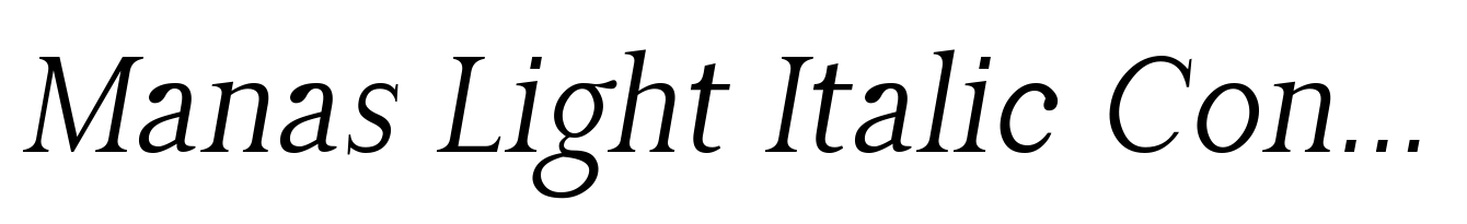 Manas Light Italic Condensed