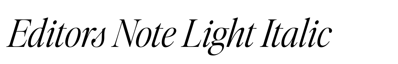 Editors Note Light Italic