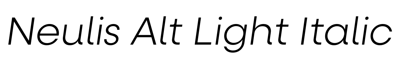 Neulis Alt Light Italic
