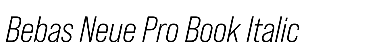 Bebas Neue Pro Book Italic
