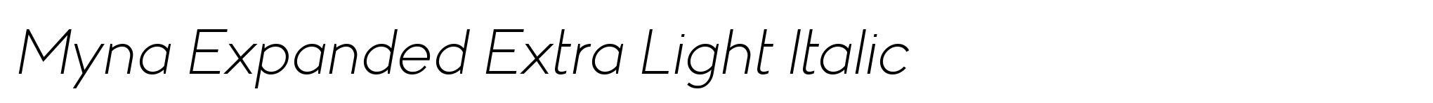 Myna Expanded Extra Light Italic image