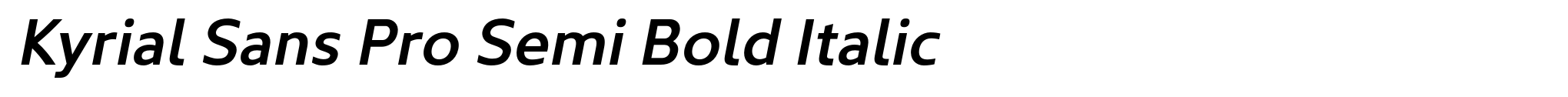 Kyrial Sans Pro Semi Bold Italic image