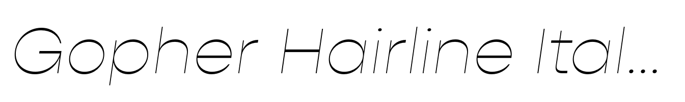 Gopher Hairline Italic