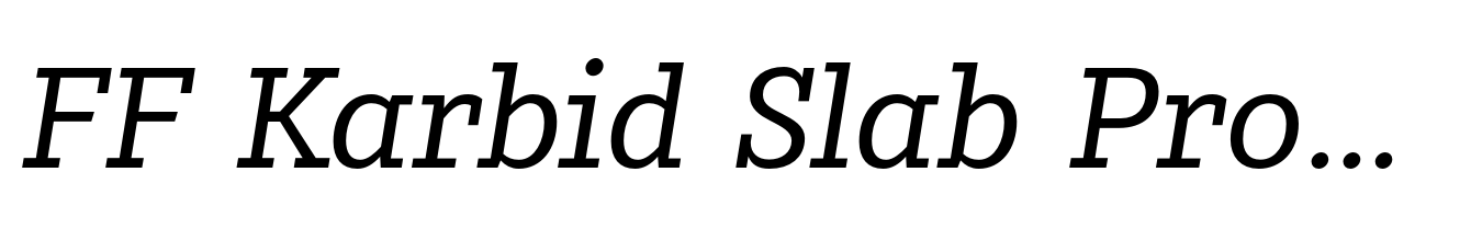 FF Karbid Slab Pro Regular Italic